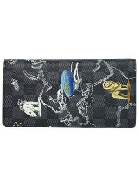 Louis Vuitton LV Portefeuille Brazza NM Damier Graphite Map Wallet Black Gray